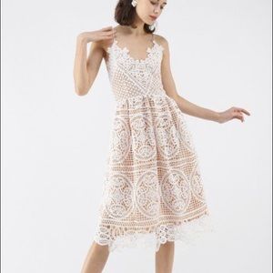 Chicwish White Crochet Dress